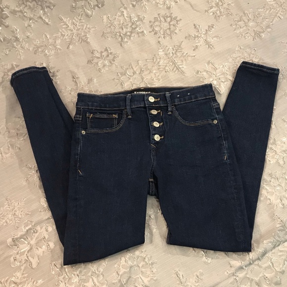 Express Button Fly Mid-rise Denim Size 4S - Picture 4 of 8